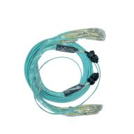 Trunk 12Cores 24FO 12XLC/LC duplex OM3 AQUA 20m - 2 presses etoupes