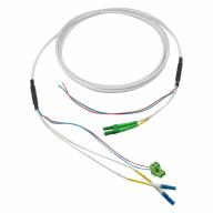 Cordon hybride DX LC/APC-LC/UPC G.657A2 2x0,5mm² Ø4,2mm Blanc Lg 3m