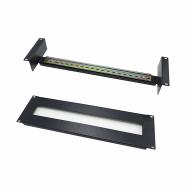 Support rail DIN 3U avec face modulaire pour baie 19" noir