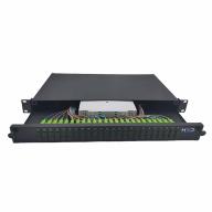 Tiroir 19" coulissant 1U 48FO SC/APC DX SM avec 24 traversées