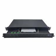 Tiroir 19" coulissant 1U 12 SC DX G.657A2 équipé de 3 traversées SCA DX et 6 pigtails