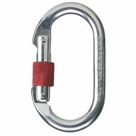 Mousqueton en acier zingué ovale verrouillage manuel à vis