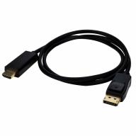 Cordon DisplayPort 1.4 M vers HDMI 2.0 M AWG32 noir Lg 1m
