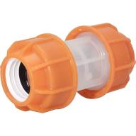 Raccord droit à visser transparent pour tube Ø40mm
