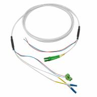 Cordon hybride DX LC/APC-SC/APC G.657A2 2x0,5mm² Ø4,2mm Blanc Lg 3m