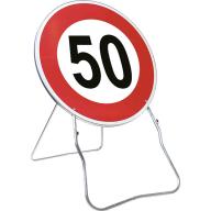 Panneau temp BK14 650 Cl.1 "Limite de vitesse 50km/h" + PL