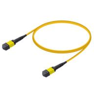 Trunk fibre optique préconnectorisé 12FO MTPAF/MTPAF Ø3,0mm OS2 LSZH, Polarité B, jaune Lg 5,0m