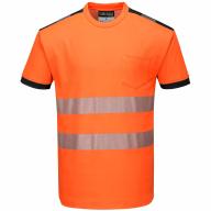 Tee-shirt haute visibilité 175g/m² MC orange/bleu marine Cl.2 T.XXL