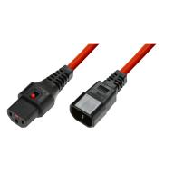 IEC LOCK - Rallonge secteur C13/C14 - 1m rouge