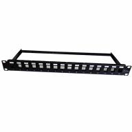 Panneau de brassage RJ45 16 ports 1U vide noir UPTEC