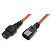 IEC LOCK - Rallonge secteur C13/C14 - 7m orange
