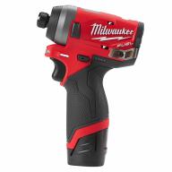 Visseuse à chocs MILWAUKEE sans fil 1/4" M12 FUEL FID2-202X avec 2x2Ah