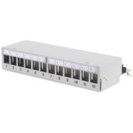 Panneau de brassage RJ45 modulaire de bureau, blindé, 12 ports
