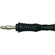 Fiche banane encliquetable à visser 4mm noire - Sachet de 10