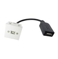 Plastron 45x45 USB2.0 B F vers USB A F Amplifié - 0, 20m