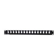 CORNING 3M - Panneau 16 ports 1U alu noir RJ45 - non équipé