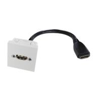 Plastron 45x45 HDMI 2.1 F/F - Coudé 60° - AWG26 - 0, 20m