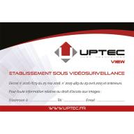 UPTEC VIEW - Sticker vidéosurveillance 150 x 100 mm en vinyle permanent