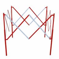 Garde-fou extensible acier laqué rouge et blanc 1m x 1m