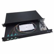 Tiroir 19" coulissant 1U 24 LCU DX OM4 éq. 6 trav. LCU DX 12 pigtails