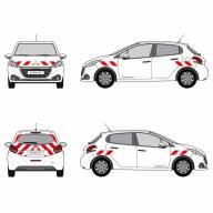 Kit bandes réfléchissantes Cl.A L1 VL PEUGEOT 208 2015
