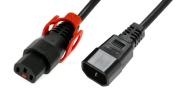 IEC Lock - Rallonge secteur C13/C14 avec cage sur C13 - 2m Noir