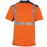 Tee-shirt haute visibilité MC orange/bleu marine Cl.2 T2S T.S