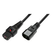 IEC LOCK - Rallonge secteur C13/C14 - 0, 5m noir