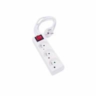 Multiprise 2P+T.3 prises avec interrupteur blanc Lg 1, 5m