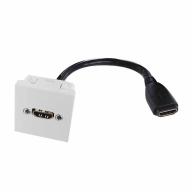 Plastron 45x45 HDMI 2.0 F/F Coudé 60° AWG26 Lg 0,20m