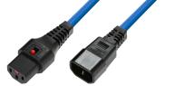 IEC Lock - Rallonge secteur C13/C14 - 2m Bleu