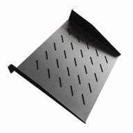 Étagère 19" 2U noire - Profondeur 400mm - Charge 25Kg - Infrastructure 19 pouces professionnelle