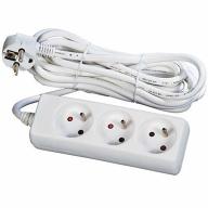 Multiprise 2P+T 3 prises blanc Lg 4m