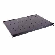 Etagère 19" 1U noire - Profondeur 650mm - Charge 60Kg