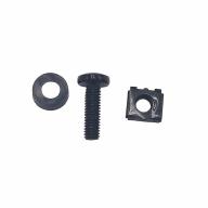 Lot de 50 Kits Visserie M6x20mm (Écrou, Rondelle plastique, Vis) noir - Accessoire réseau professionnel