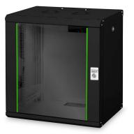 Coffret mural 19" 12U 600x450 Porte Av vitrée noir (Unique)