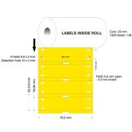Etiquette BRADY BBP11/BBP12 B-7598 - 76,20x19,05mm Jaune /Qté 1000