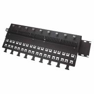 Support de fixation 19'' 10xCâbles noir H+S