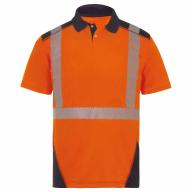Polo haute visibilité manches courtes orange T2S - TXXXL