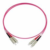 Cordon optique duplex LC/UPC-LC/UPC OM4 Ø 2 mm Magenta longueur 5 m