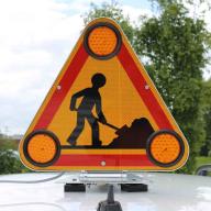 Triflash à leds 500mm double face 12/24 volts Classe 1 avec fixation magnétique