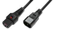 IEC Lock - Rallonge secteur C13/C14 - 2m Noir