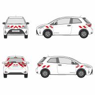 Kit bandes réfléchissantes Cl.A L1 VL TOYOTA Yaris hybride 2017