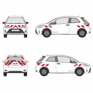 Kit bandes réfléchissantes Cl.A L1 VL TOYOTA Yaris hybride 2017