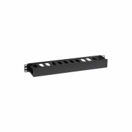 Guide câbles horizontal avec couvercle 1U - plastique