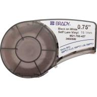 Étiquettes auto-protégées BRADY BMP21 B-427 - 19,05mm x 4,30m Noir sur blanc transparent