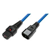 IEC LOCK - Rallonge secteur C13/C14 - 3m bleu