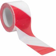 Ruban balisage chantier blanc et rouge rétro-réfléchissant - 75mm x 250m