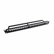 Panneau de brassage RJ45 24 ports 1U vide noir UPTEC