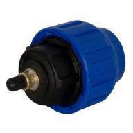 Bouchon d'extrémité à visser Ø 40mm avec valve 20 bar bleu